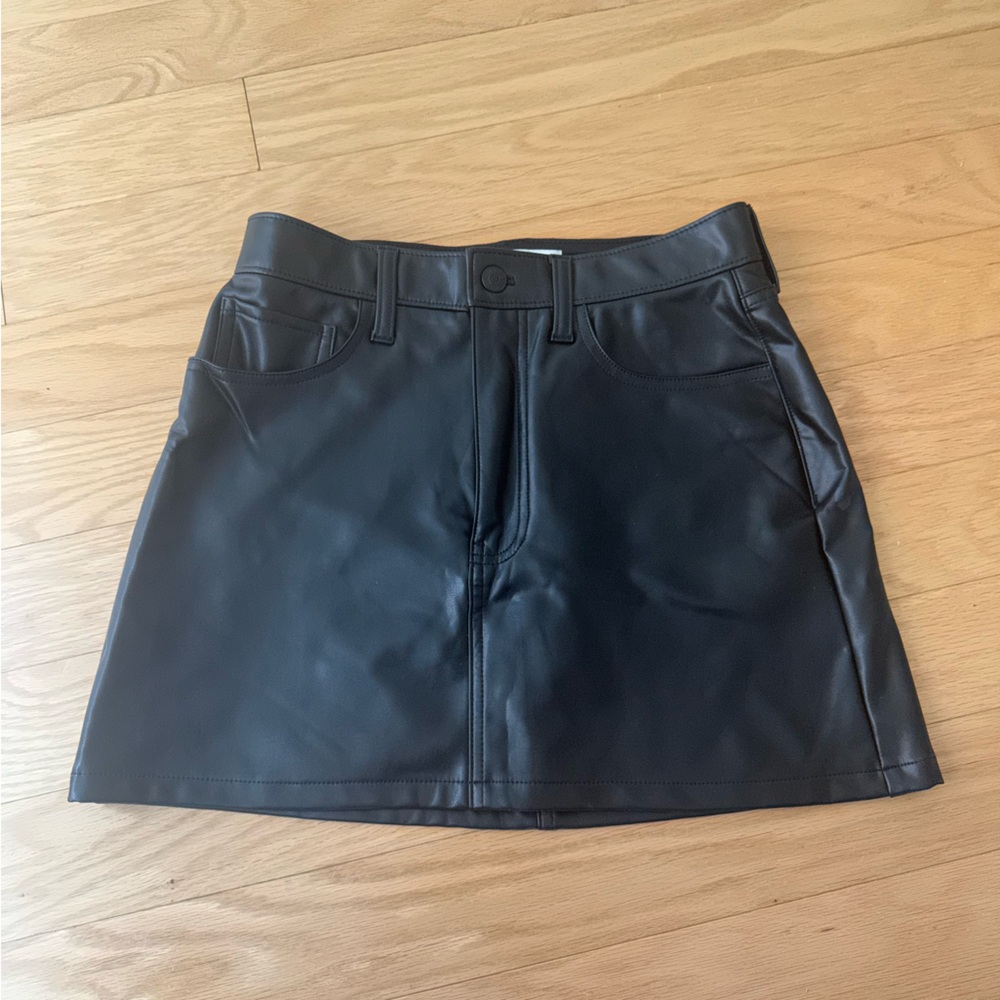 Abercrombie and Fitch Black Faux Leather Mini Skirt